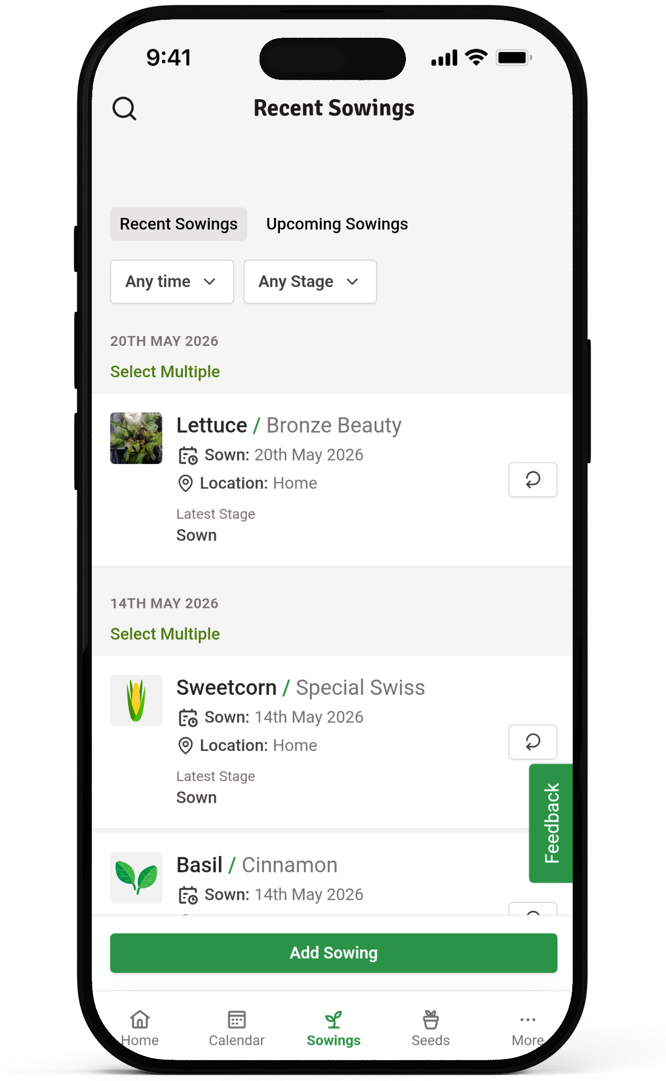 SeedSort garden planner app preview